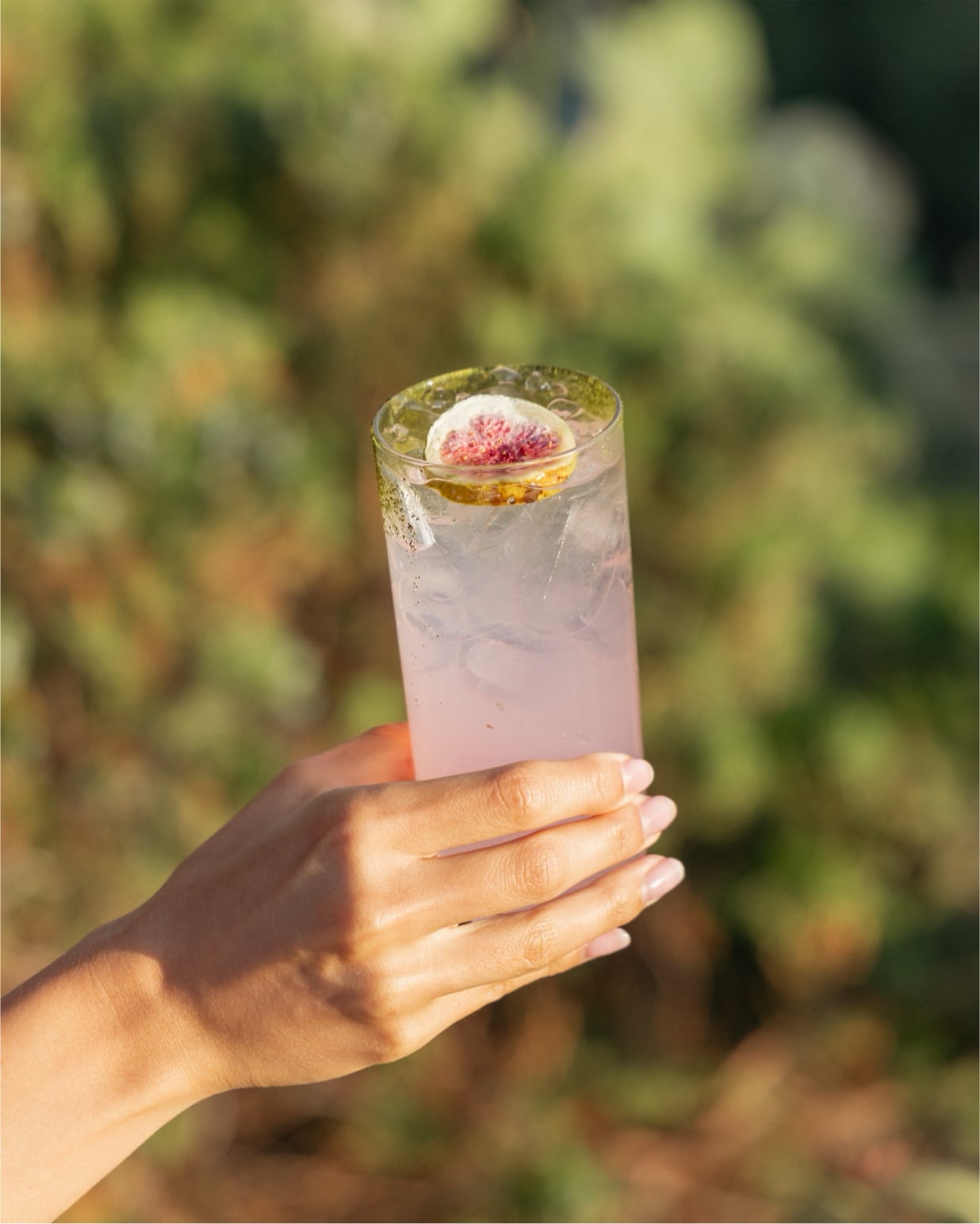woman holding a cocktail