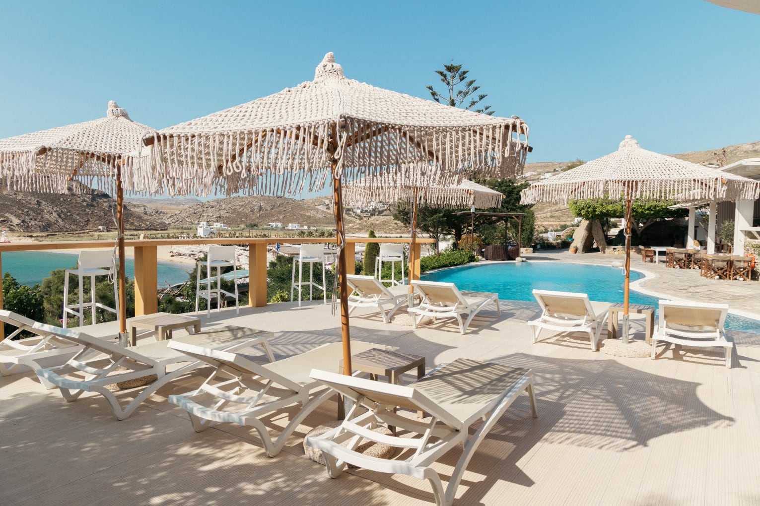 view of the lounge chairs and pool